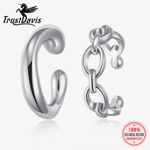 Trustdavis 925 Silver Openwork Clip Earrings Mum Daughter Gift DS4408