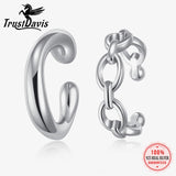 Trustdavis 925 Silver Openwork Clip Earrings Mum Daughter Gift DS4408