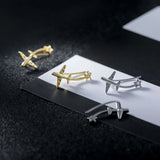 Trustdavis 925 Silver Plane Star Ear Hook Stud Earrings Wedding Jewelry H072