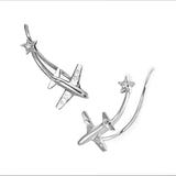 Trustdavis 925 Silver Plane Star Ear Hook Stud Earrings Wedding Jewelry H072