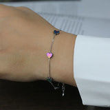 Trustdavis 925 Silver Heart Love Chain Bracelet Wedding Party S925 Jewelry