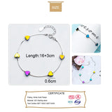 Trustdavis 925 Silver Heart Love Chain Bracelet Wedding Party S925 Jewelry