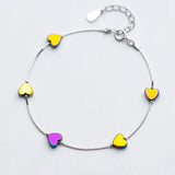 Trustdavis 925 Silver Heart Love Chain Bracelet Wedding Party S925 Jewelry