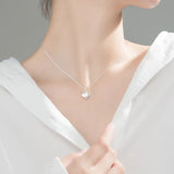 Trustdavis 925 Sterling Silver Heart Pendant Necklace Wedding Jewelry