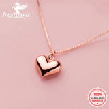 Trustdavis 925 Sterling Silver Heart Pendant Necklace Wedding Jewelry