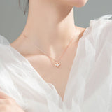 Trustdavis 925 Sterling Silver Heart Pendant Necklace Wedding Jewelry