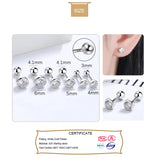 Trustdavis 925 Silver CZ Beads Stud Earrings Wedding Jewelry