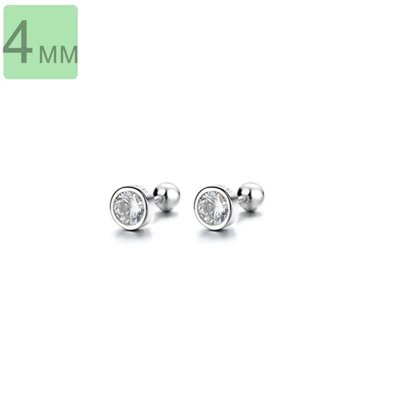 Trustdavis 925 Silver CZ Beads Stud Earrings Wedding Jewelry