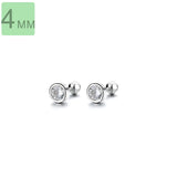 Trustdavis 925 Silver CZ Beads Stud Earrings Wedding Jewelry