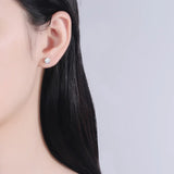 Trustdavis 925 Silver CZ Beads Stud Earrings Wedding Jewelry