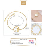 Trustdavis 925 Silver Shell Crystal Round 12 Constellation Bracelet Bangle