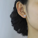 Trustdavis 925 Silver CZ Stud Earrings Wedding Jewelry