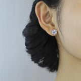 Trustdavis 925 Silver CZ Stud Earrings Wedding Jewelry