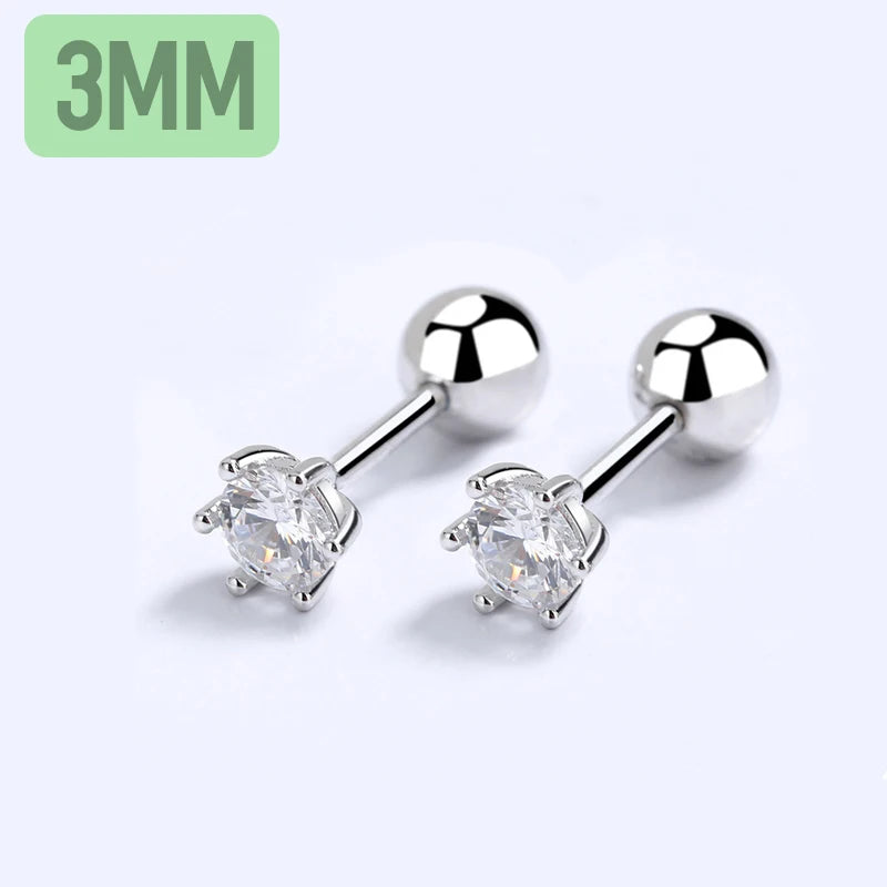 Trustdavis 925 Silver CZ Stud Earrings Wedding Jewelry