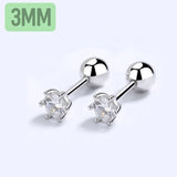 Trustdavis 925 Silver CZ Stud Earrings Wedding Jewelry