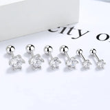 Trustdavis 925 Silver CZ Stud Earrings Wedding Jewelry