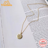 Trustdavis 925 Sterling Silver 18K Coin Charm Pendant DIY Jewelry