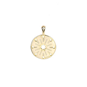 Trustdavis 925 Sterling Silver 18K Coin Charm Pendant DIY Jewelry