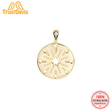 Trustdavis 925 Sterling Silver 18K Coin Charm Pendant DIY Jewelry