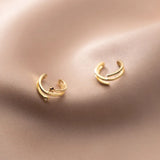 Trustdavis 925 Silver Star CZ Charm Clip Earrings Wedding Party Jewelry