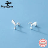 Trustdavis 925 Sterling Silver Bird Stud Earring Wedding Party Fine Jewelry