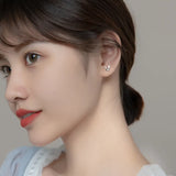 Trustdavis 925 Silver Rabbit Charm Stud Earrings For Women