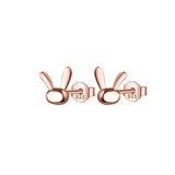 Trustdavis 925 Silver Rabbit Charm Stud Earrings For Women