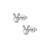 Trustdavis 925 Silver Rabbit Charm Stud Earrings For Women
