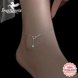 Trustdavis 925 Silver Sweet Big Dipper CZ Anklets For Women