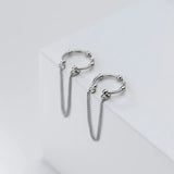 Trustdavis 925 Silver Chain Clip Earrings Ear Cuff Wedding Jewelry