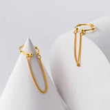 Trustdavis 925 Silver Chain Clip Earrings Ear Cuff Wedding Jewelry