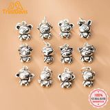 Trustdavis 925 Silver Zodiac Charm Pendant DIY Jewelry DZ179