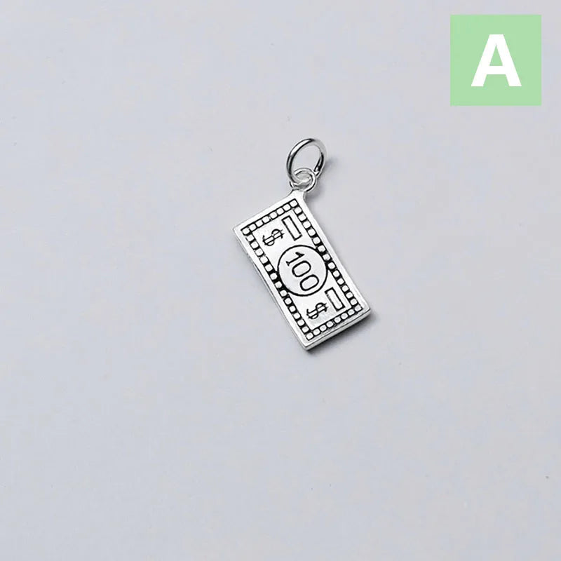 Trustdavis 925 Sterling Silver Dollar Money Charm Pendant DIY Jewelry DZ230