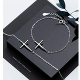 Trustdavis 925 Silver Sweet Faith Cross Bracelet Anklets