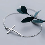 Trustdavis 925 Silver Sweet Faith Cross Bracelet Anklets