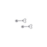 Trustdavis 925 Silver Sweet Heart Beads Stud Earrings Wedding Fine Jewelry