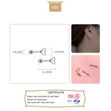 Trustdavis 925 Silver Sweet Heart Beads Stud Earrings Wedding Fine Jewelry