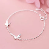 Trustdavis 925 Silver Sweet INS Butterfly Bracelet Women Wedding Party DA1728
