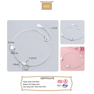 Trustdavis 925 Silver Sweet INS Butterfly Bracelet Women Wedding Party DA1728