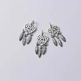 Trustdavis 925 Silver Love Dream Catcher Feather Tassels Charm Pendant