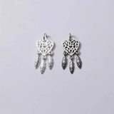 Trustdavis 925 Silver Love Dream Catcher Feather Tassels Charm Pendant