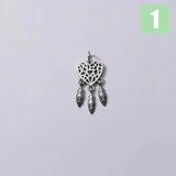 Trustdavis 925 Silver Love Dream Catcher Feather Tassels Charm Pendant