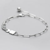 Trustdavis 925 Sterling Silver Lock Key Chain Bracelet Wedding Fine S925 Jewelry