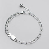 Trustdavis 925 Sterling Silver Lock Key Chain Bracelet Wedding Fine S925 Jewelry