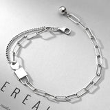 Trustdavis 925 Sterling Silver Lock Key Chain Bracelet Wedding Fine S925 Jewelry