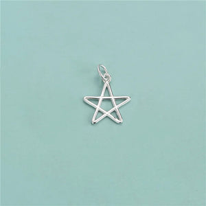 Trustdavis 925 Silver Sweet Pentagram Star Charm Pendant DIY Jewelry