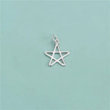 Trustdavis 925 Silver Sweet Pentagram Star Charm Pendant DIY Jewelry
