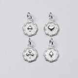 Trustdavis 925 Sterling Silver CARDS Charm Pendant Jewelry DZ265