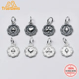 Trustdavis 925 Sterling Silver CARDS Charm Pendant Jewelry DZ265