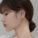 925 Silver Sweet Red Clouds Stud Earrings Wedding Gift DB1136